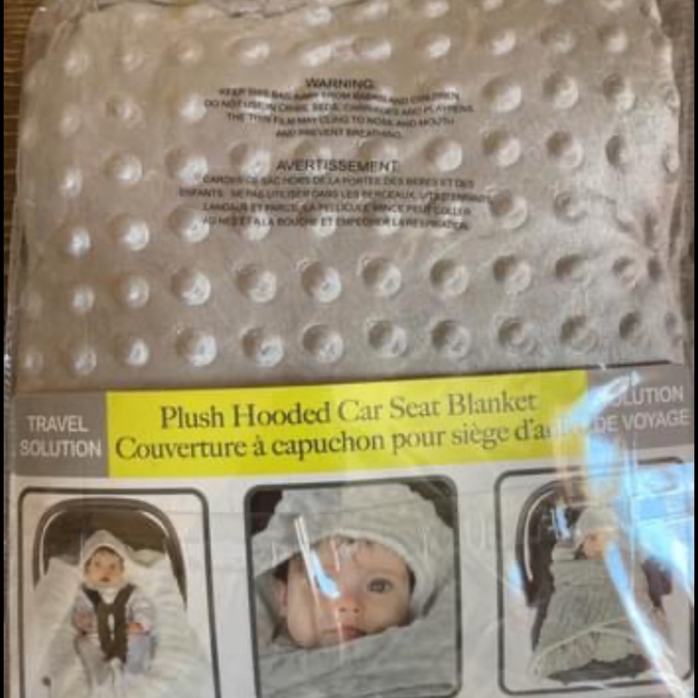 Hooded car seat blanket